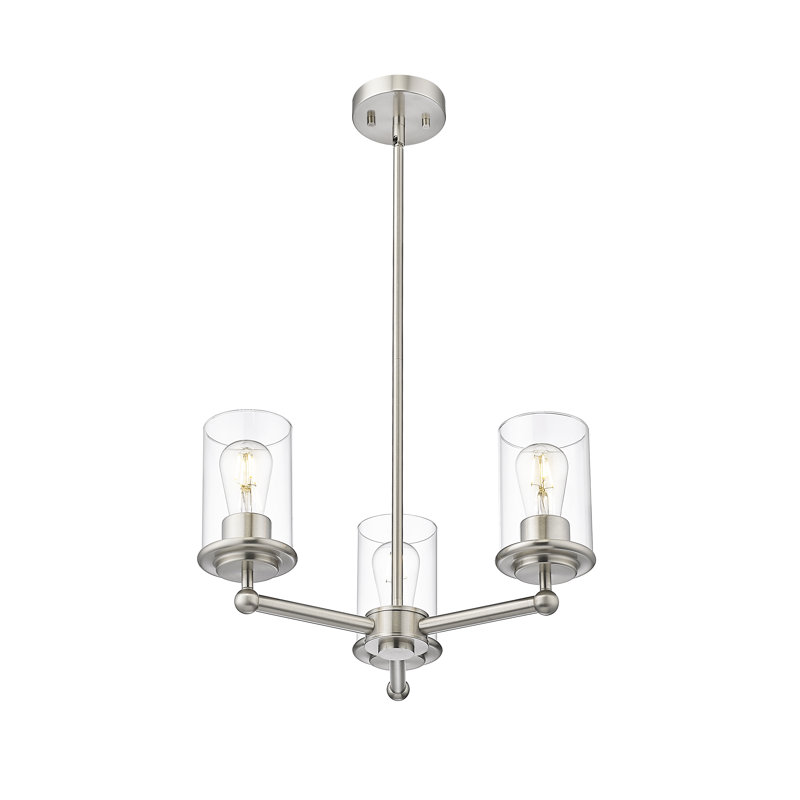 Lustre à 3 lumières en acier Sunnah, Nickel brossé