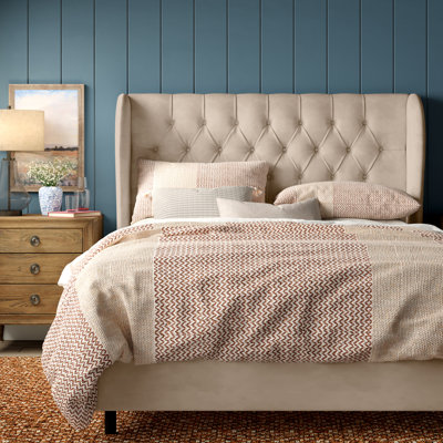 Knaresborough Upholstered Wingback Bed