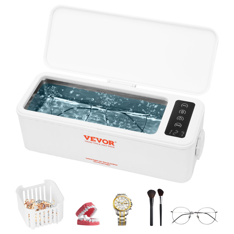 Nettoyeur à bijoux à ultrasons pour bijoux, nettoyeur à ultrasons 16 oz avec 4 modes de minuterie
