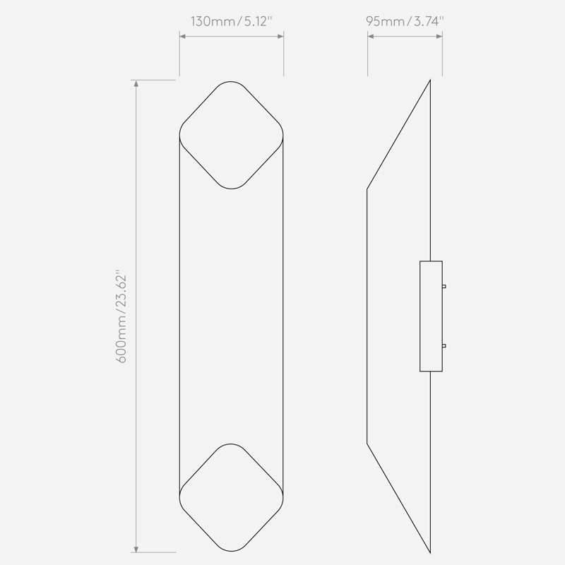Ako 420 Phase, 23.62" H x 5.12" W x 3.46" D, Matte Black, 483 Lumens