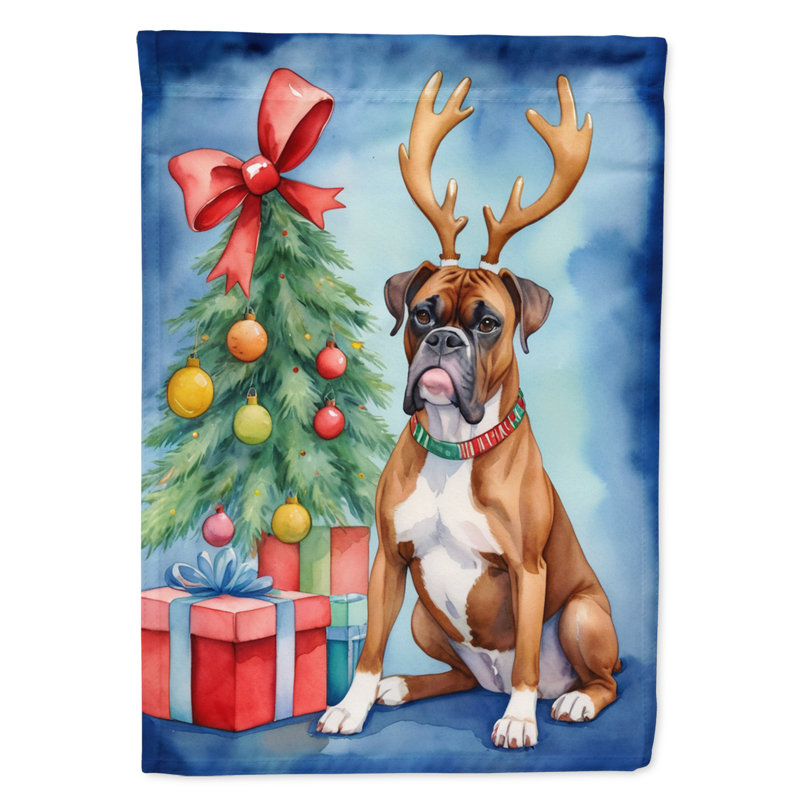 Drapeau de Noël maison de renne, Boxer