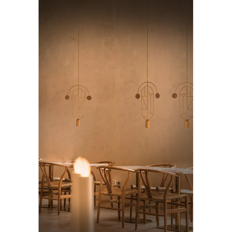 Wooden Dots 1 - Light Pendant, Walnut, Brass