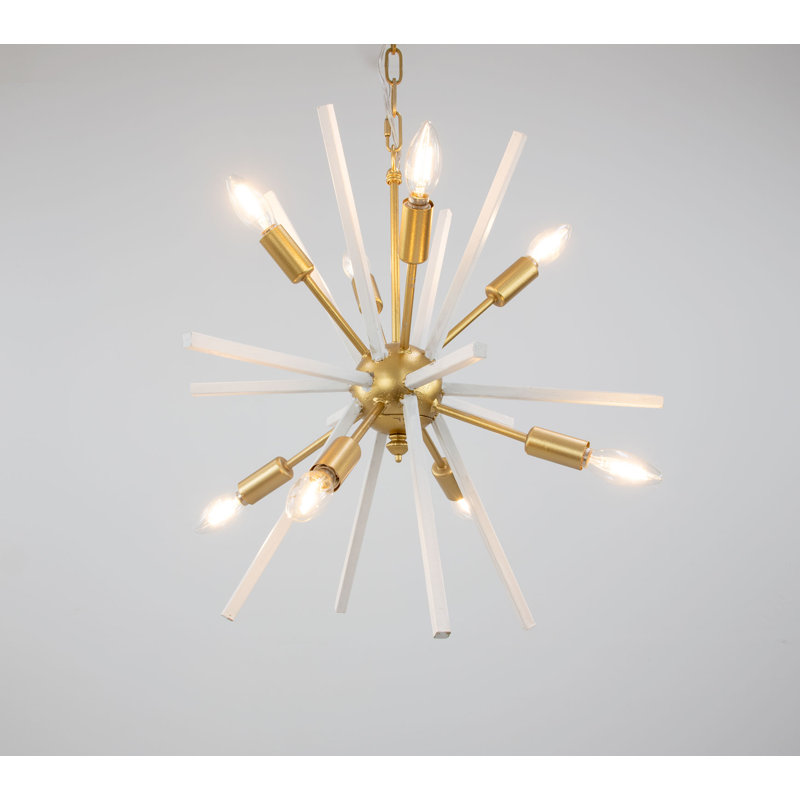 Starburst 8 - Light Chandelier, White