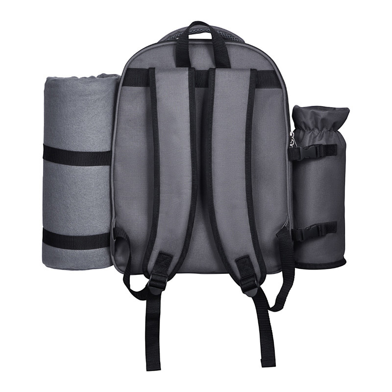 Sac à dos de plage pique-nique pour 2 personnes avec compartiment glacière gris