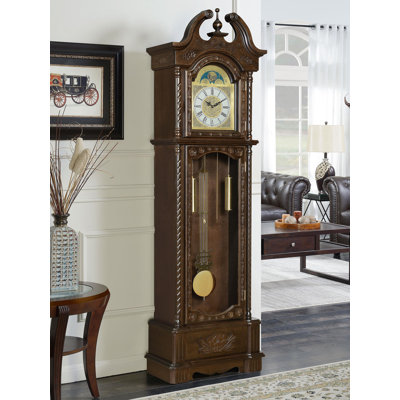 Grandfather Clock with Adjustable Chime Golden Brown
