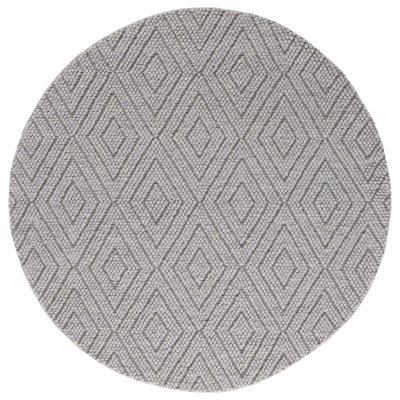 Russo Silver Hand-Woven Geometric Flatweave Rug