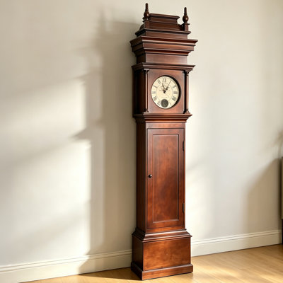 86.61"American-style vintage solid wood standing floor clock
