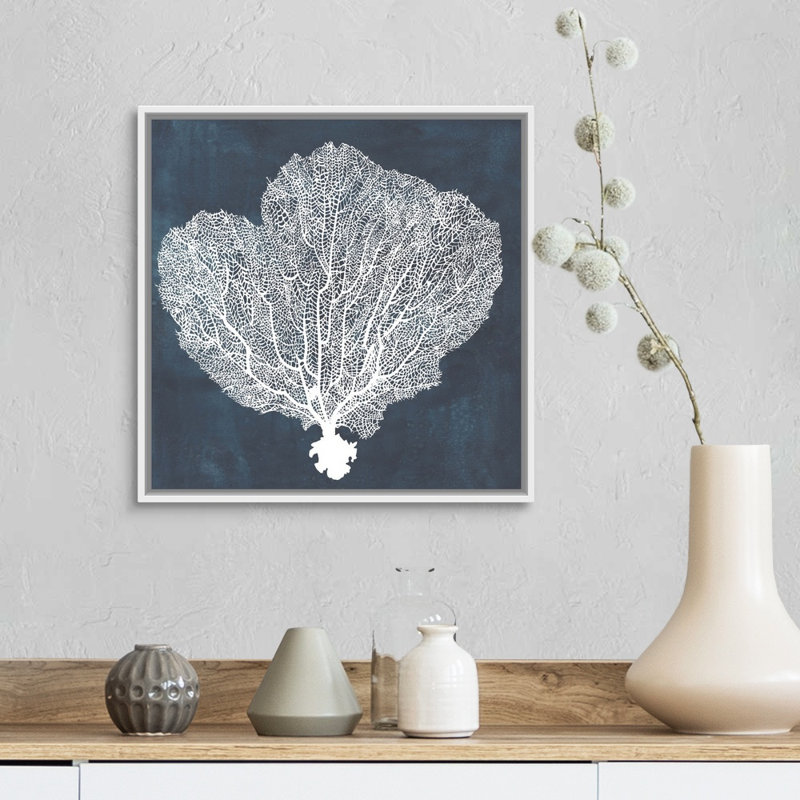 «Inverse Sea Fan I», art mural, Cadre blanc, H 18 po x l 18 po x P 2 po