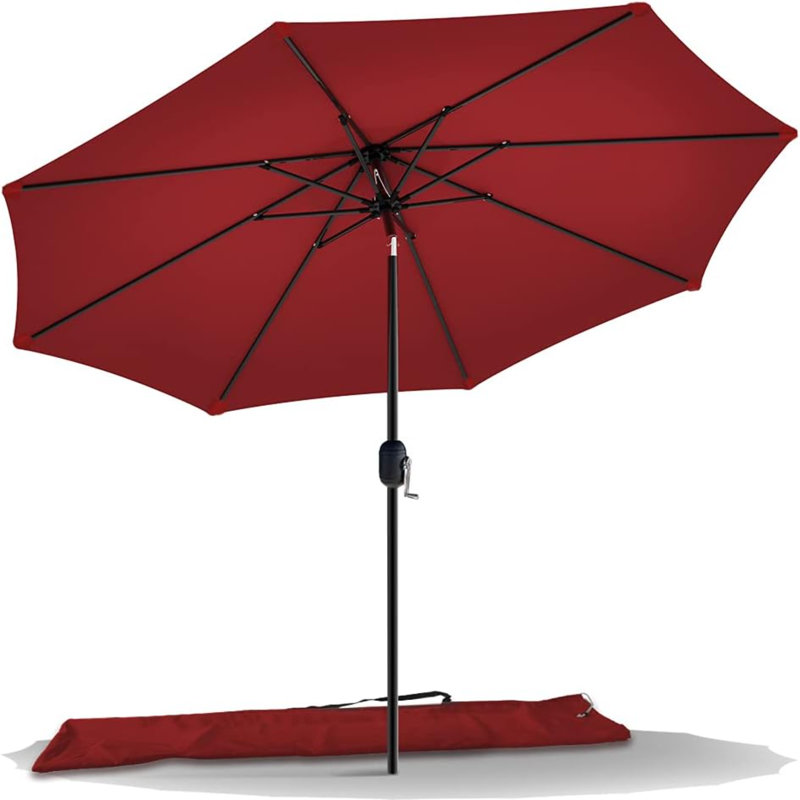 Alexine 270cm Tilt Market Parasol, Red