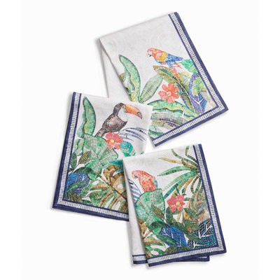 Ensemble de 3 serviettes de cuisine en coton peigné 100% coton peigné de qualité supérieure Maison de Hermine
