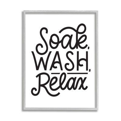 " Soak Relax Bathroom Bold Novelty Calligraphy Sign " by Jalynn Heerdt