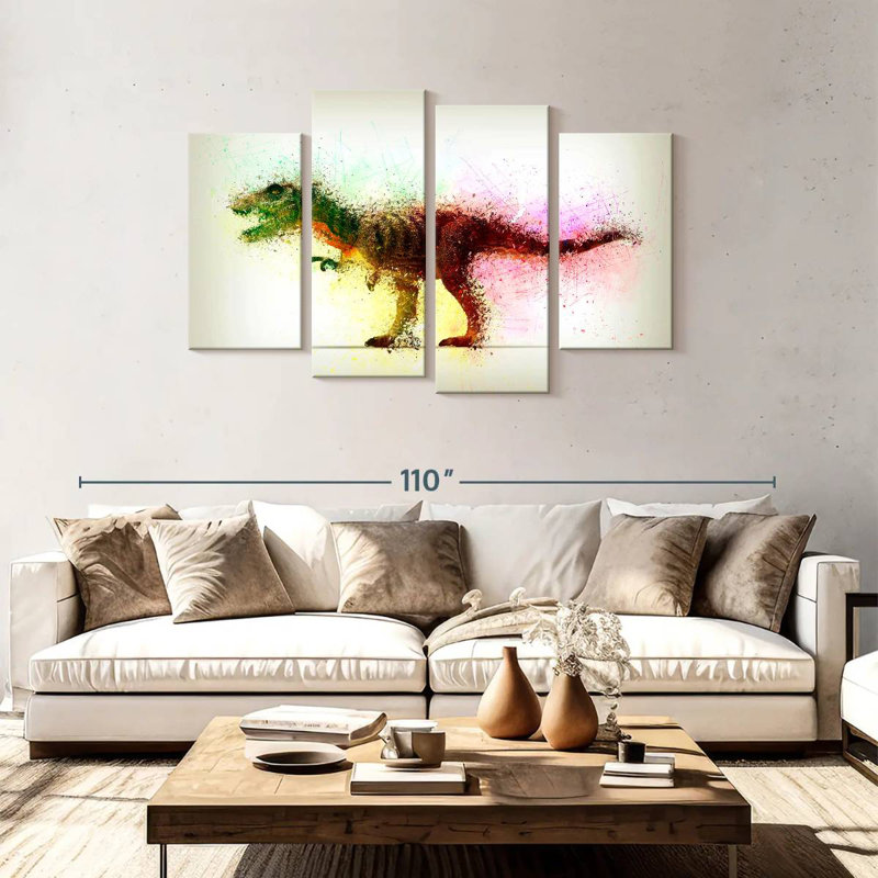 Brampt dinosaure abstrait, H 48 po x l 75 po