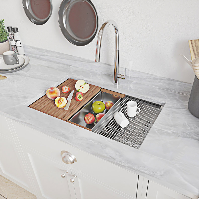 Workstation Underment Kitchen Sink Single Blow