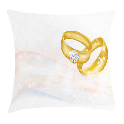Wedding Rings Abstract Square Pillow Cover