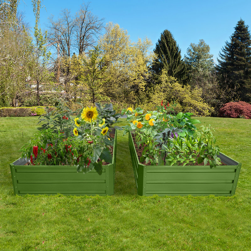 Lit de jardin en métal, boîte à fleurs d'extérieur pour légumes, fleurs et herbes