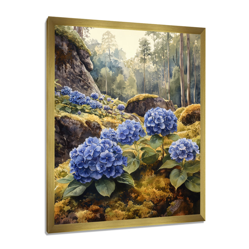 Francine - impressions sur toile florales, H 32 po x l 16 po, Reproduction encadrée d'une seule photo, Doré