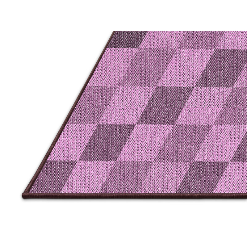 Tapis rose à motifs/mauves de zone, Rectangle 2 pi x 3 pi