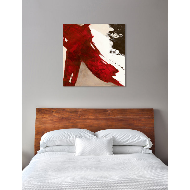 «Sai - Rubrum V», reproduction de peinture à l'aquarelle sur toile, H 43 po x l 43 po, Toile tendue
