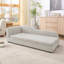 Canapé surdimensionné pour chiens de taille moyenne / grande - dossier moderne à vagues irrégulières, accoudoir simple, tissu en lin respirant de qualité supérieure, coussin doux et pieds en plastique bas - beige-1135195203