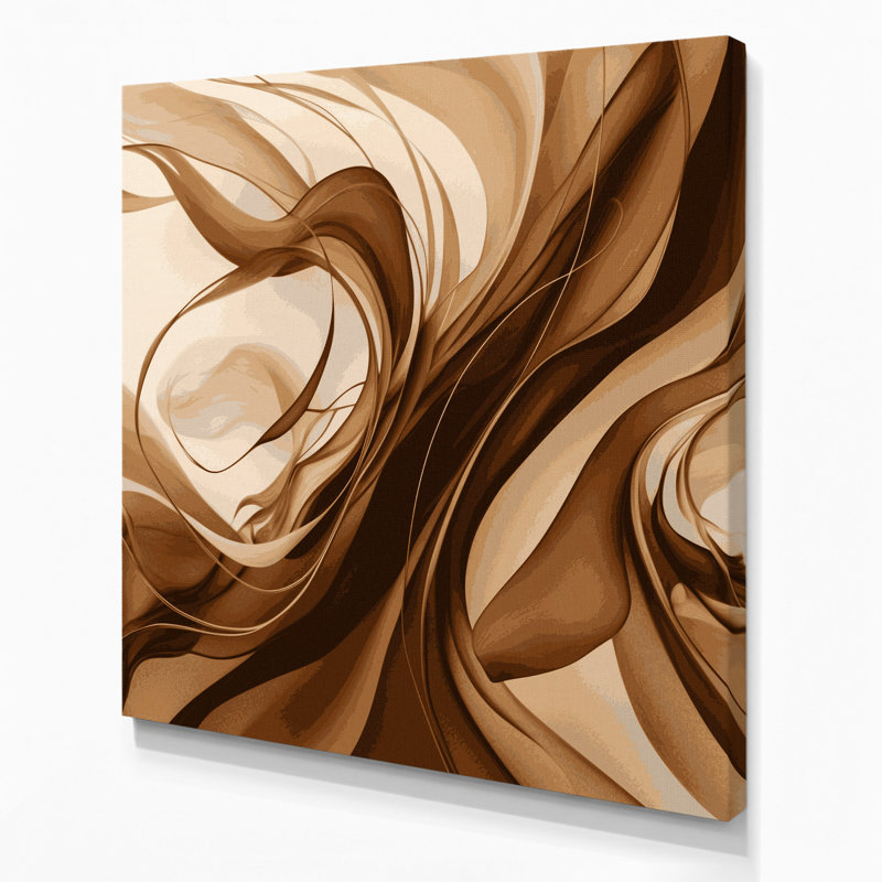 «Lyrical Abstraction 23», art mural sur toile beige, H 8 po x l 8 po