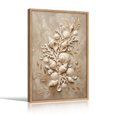 Shell Coral Canvas Wall Art Oil Painting Print Set Of 1