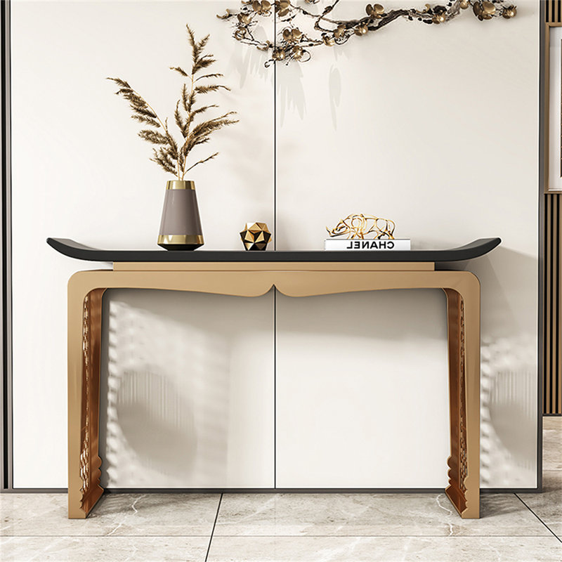 Nouvelle table de véranda en acier inoxydable de style chinois, H 31,5 po x l 55 po x P 13,7 po
