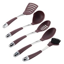 Zulay Kitchen Silicone Utensils Set - 5 Piece - Aqua SS - 26