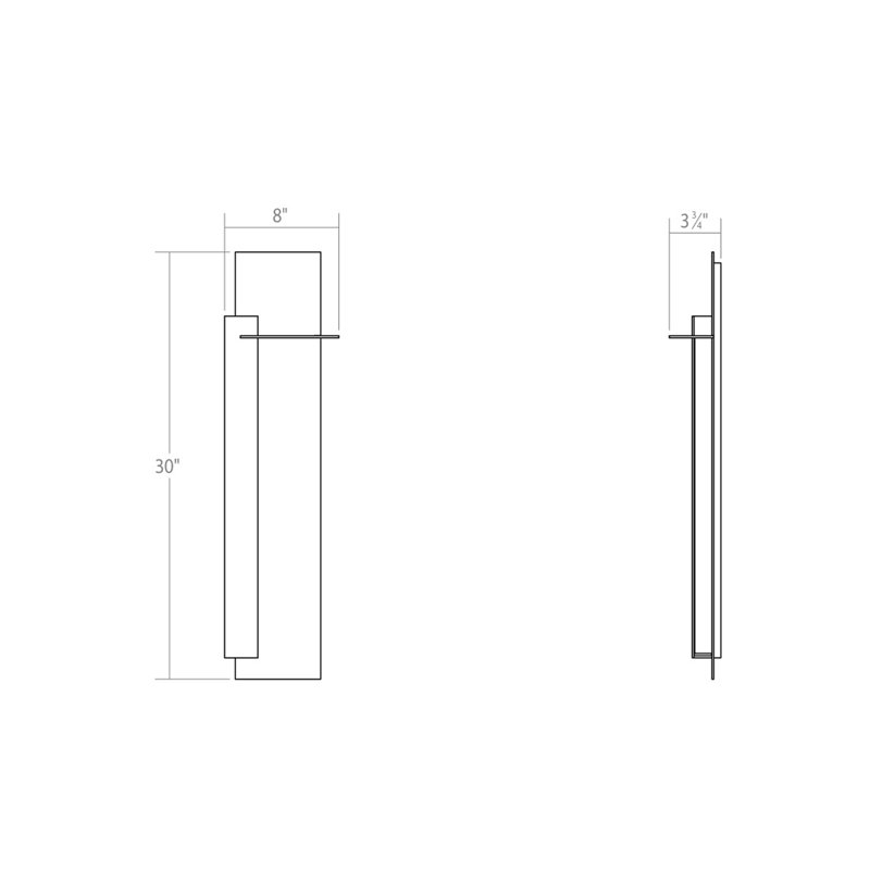 30" White Aluminum Dimmable LED Wall Sconce
