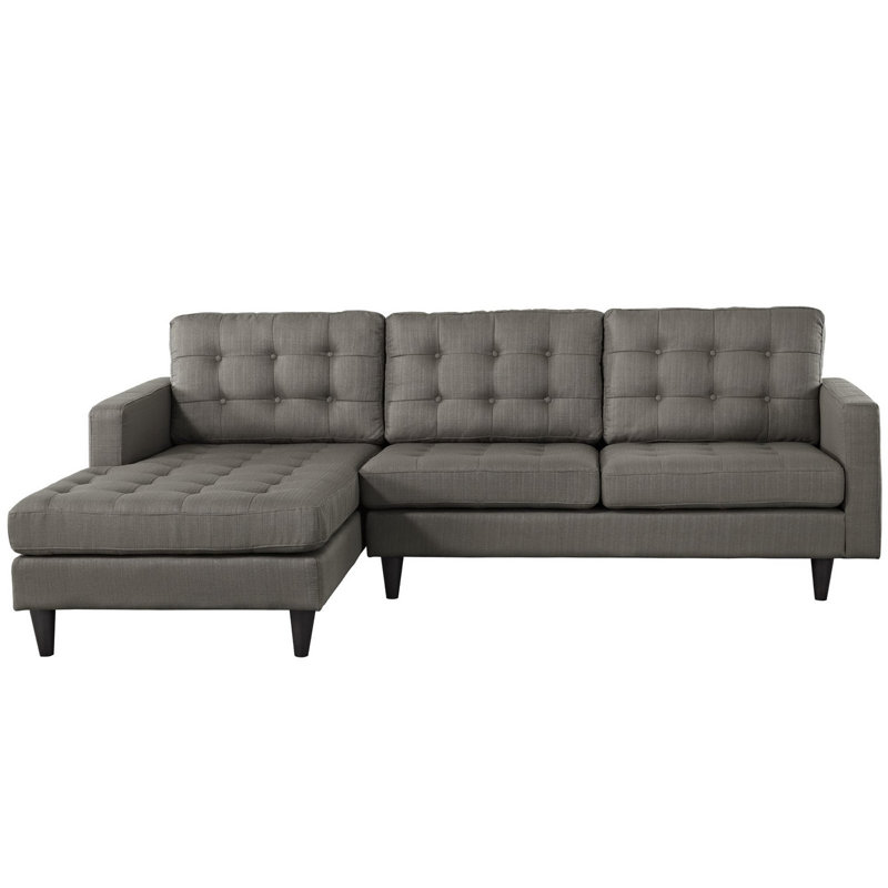 Modway Empress Sectional Sofa, Granite 100% Polyeste, 34" H x 99.5" W x 60.5" D, Left Hand Facing