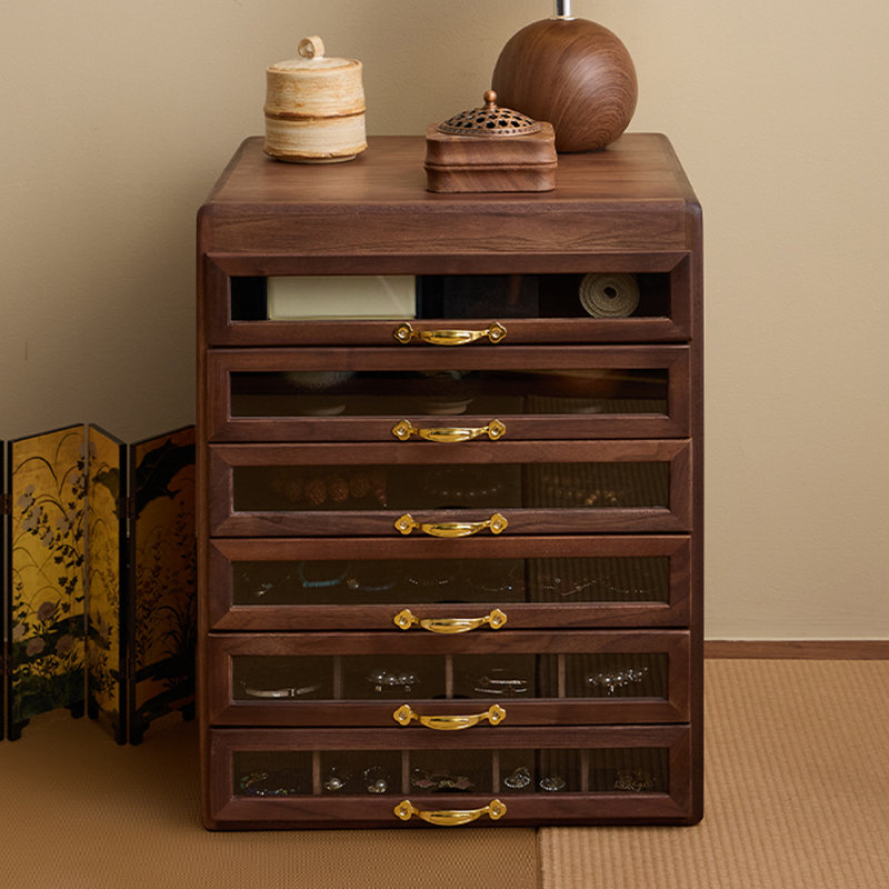 Armoire à bijoux rectangulaire en bois manufacturé