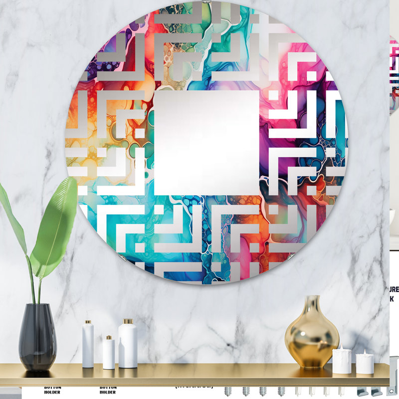 Miroir décoratif Maze Rainbow, 31,4 po x 31,4 po