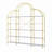 74.8 Inch 5 Tiers Office Bookcase Bookshelf, Display Shelf With Round Top, X Bar Gold Frame