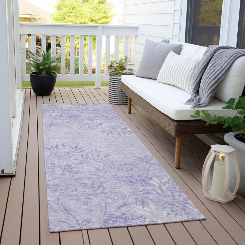 Azani Washable Floral Indoor / Outdoor Rug, Runner 2'3" x 7'6"