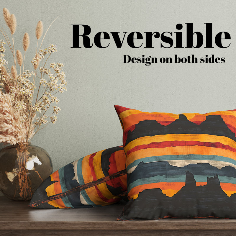 Reversible Pillow Cover, 18"H x 18"W