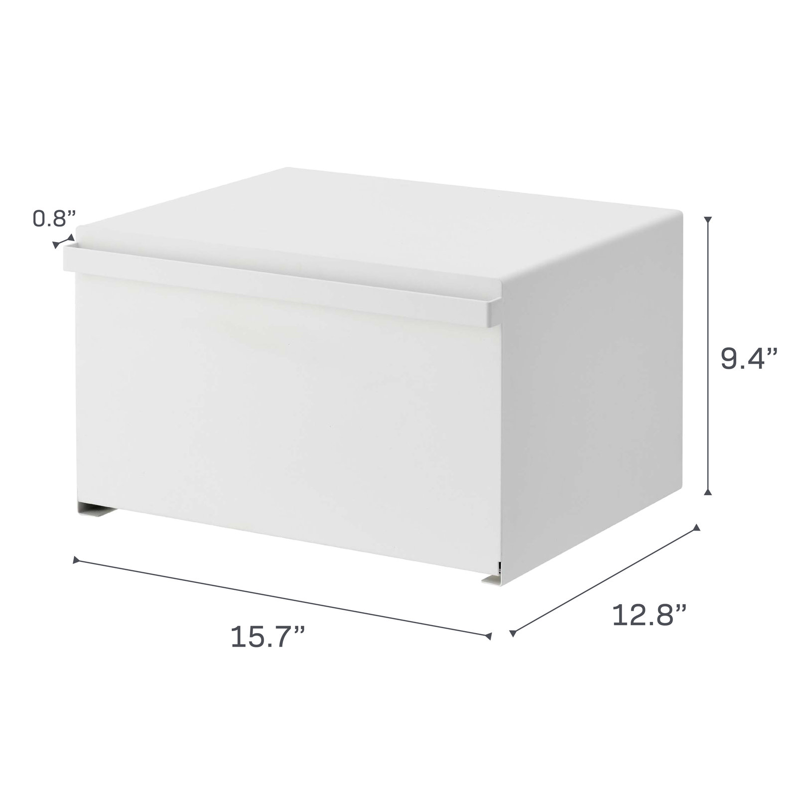Tower Yamazaki Home Bread Box, Steel Kitchen Counter Storage Food Container Holder, Steel, Handles, White