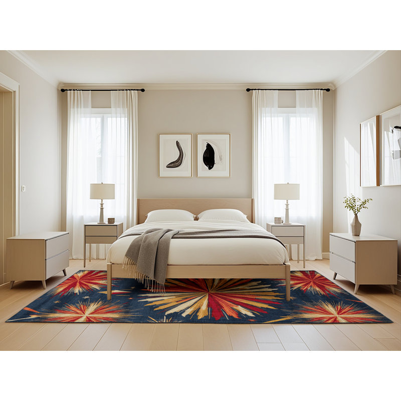 Tapis gris art déco lavable à la machine, Rectangle de 5 pi x 8 pi