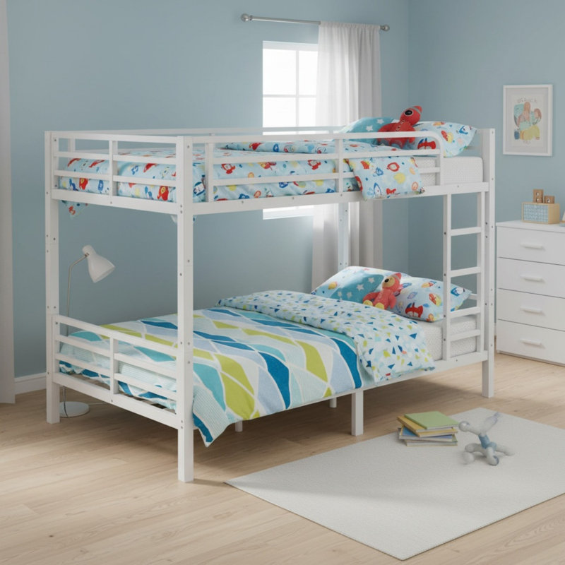 Metal Full XL Over Full XL Bunk Bed For Teens And Adults, Full XL Over Full XL