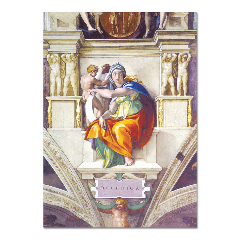 Sibilla Delphica by Michelangelo - Unframed Painting, 100cm H x 70cm W