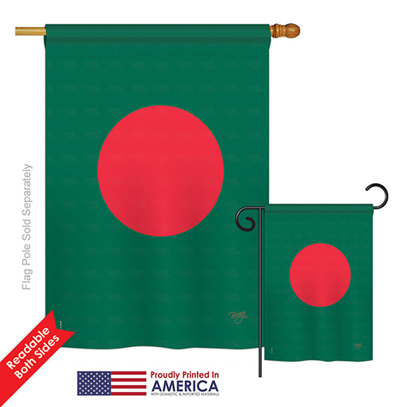 Drapeau de polyester vertical décoratif à 2 côtés bangladesh of the world
