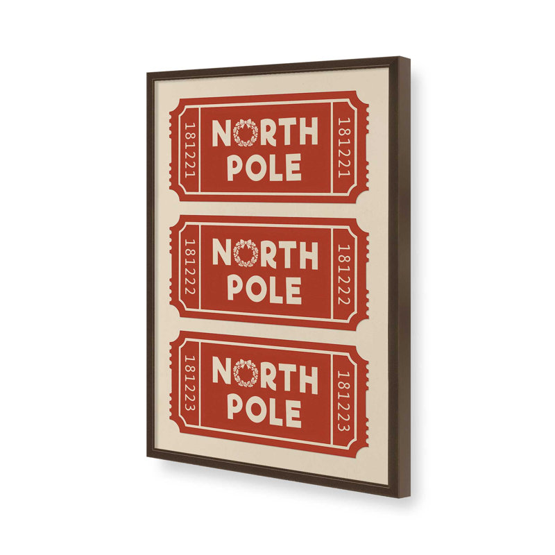 «Santa's Boarding Pass», reproduction d'art, 24 po x 36 po, Brun Belvinder