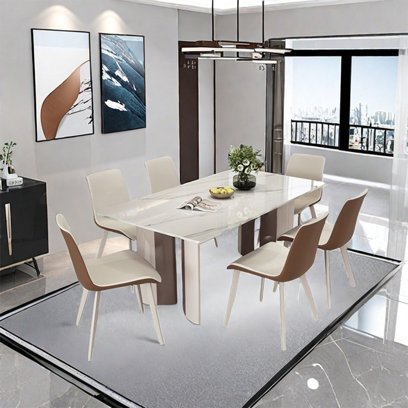 Ensemble de table de salle à manger rectangulaire moderne et simple, H 29,52 po x L 62,99 po x l 31,49 po