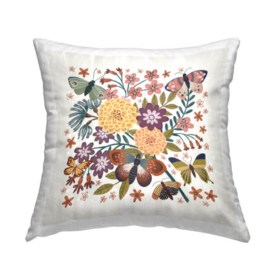 Coussin Floral Dahlia Collage