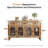 59" Farmhouse Distressed Wood Sideboard Buffet, 3 Drawers 4 Arched Glass Doors Credenza, Rustic Storage Cabinet For Dining Room