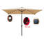 Parasol d'extérieur à DEL solaire 10 x 6,5T avec manivelle et bouton poussoir inclinable pour la cour-714848619