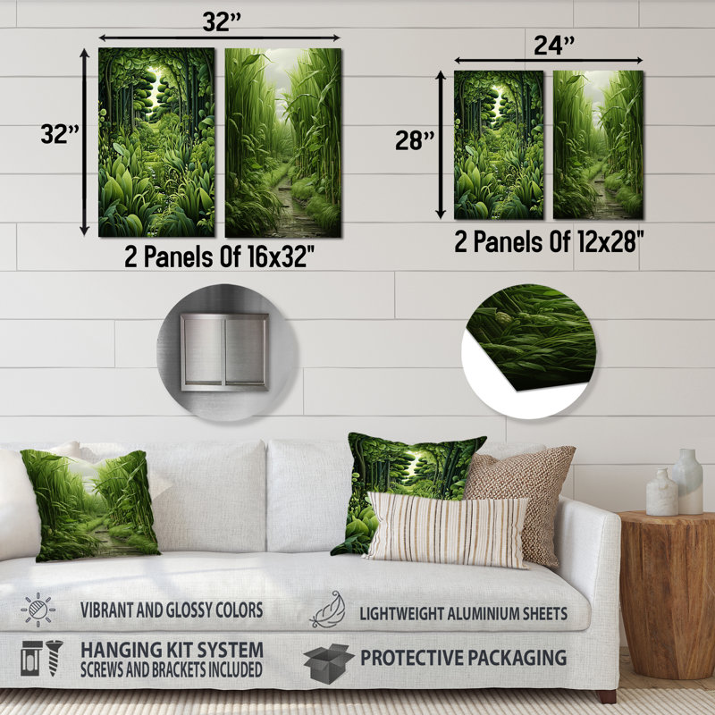Herbs Chive Symphony I - ensemble de 3 impressions murales en métal Herbs, H 32 po x l 32 po