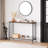 Console Table, Behind Couch Table, Industrial Hallway Table with Glass Shelf and Metal Frame-862542954