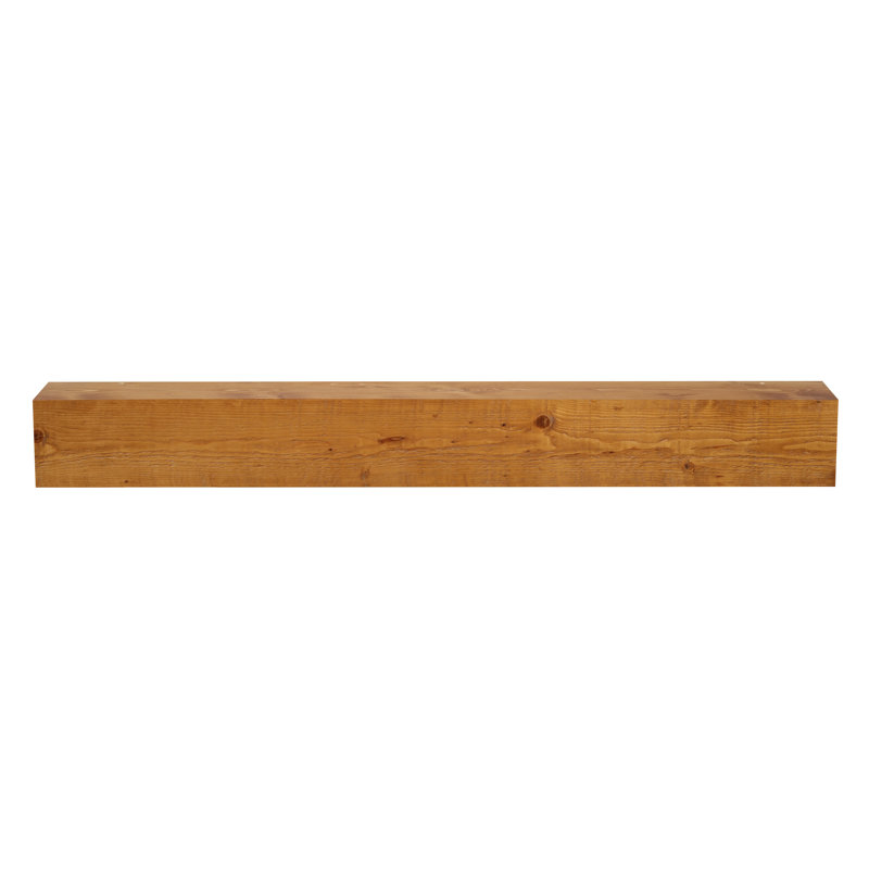 Dogberry Collections Solid Beam Fireplace Mantel Shelf, 60", Aged Oak