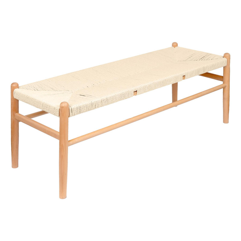 Wooden Scandi Danish Style Dining Bench - Natural, Beige