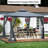 Remise de toit double en acier de 10 pi Stephanus L 10 pi. D Pavillon de jardin en acier-2006054913