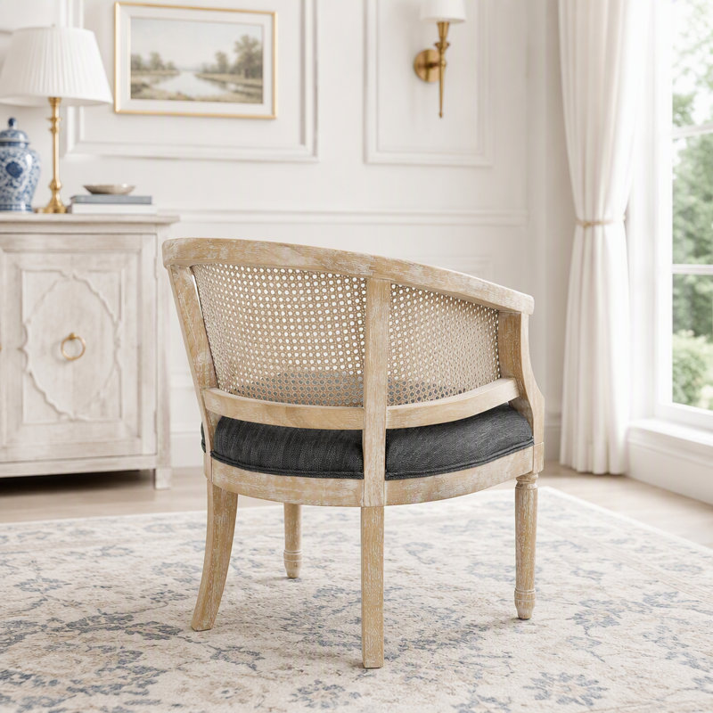 Fauteuil d'appoint en bois d'hévéa, Charcoal